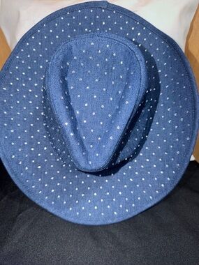 Women’s Rhinestone Denim Fedora Hat